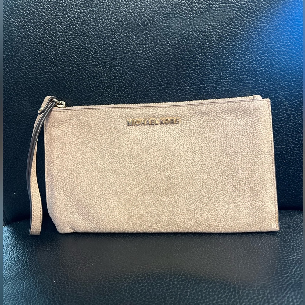 Baby pink Michael Kors wristlet